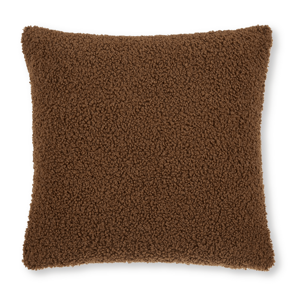 Medium Brown Doodle Boucle Decorative Throw Pillow