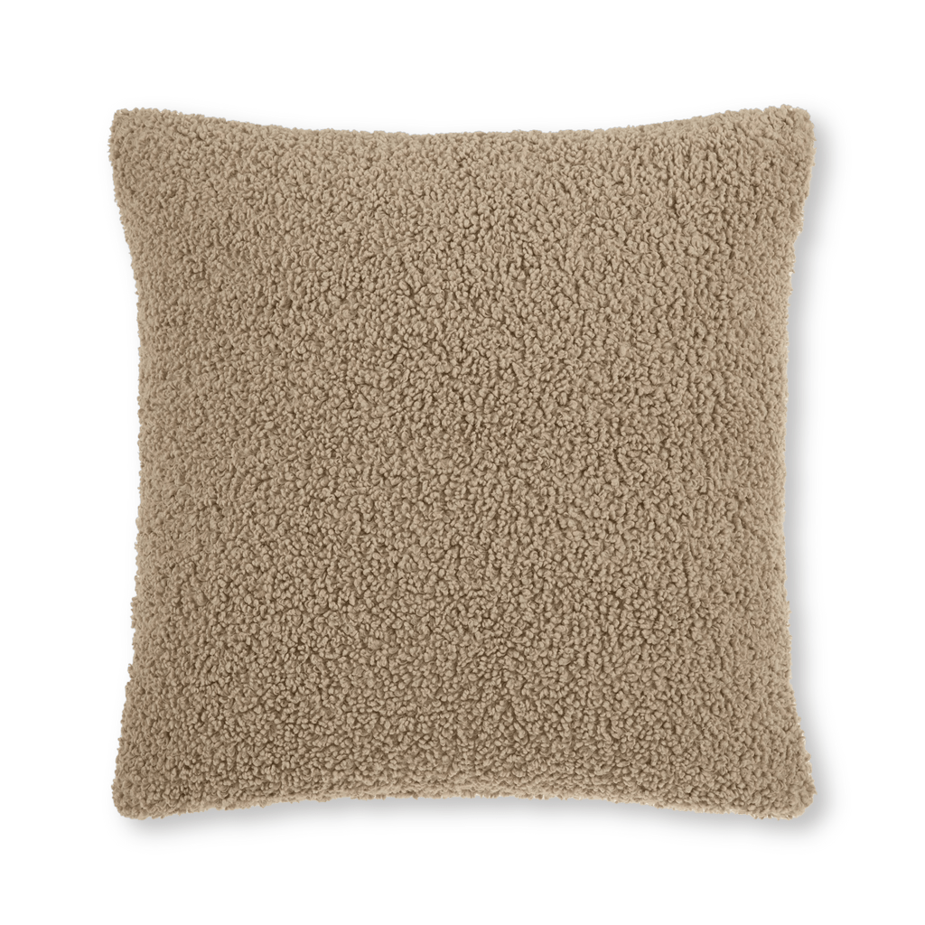 Beige Doodle Boucle Decorative Throw Pillow