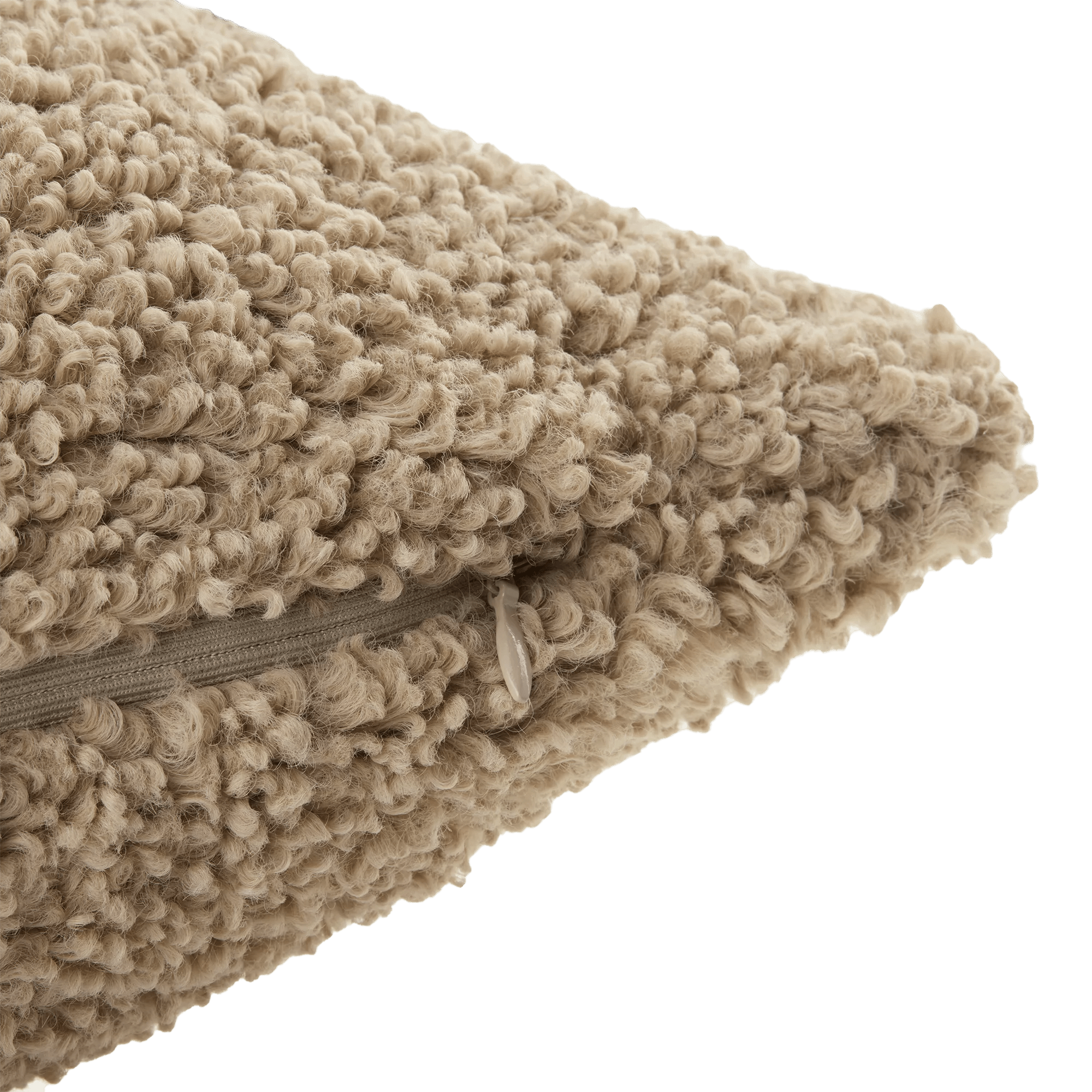 Beige Doodle Boucle Decorative Throw Pillow