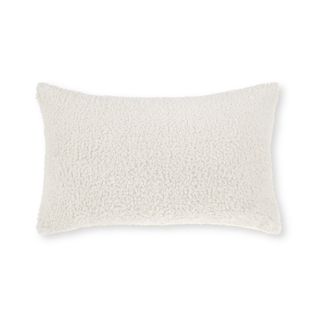 Off White Doodle Boucle Lumbar Throw Pillow