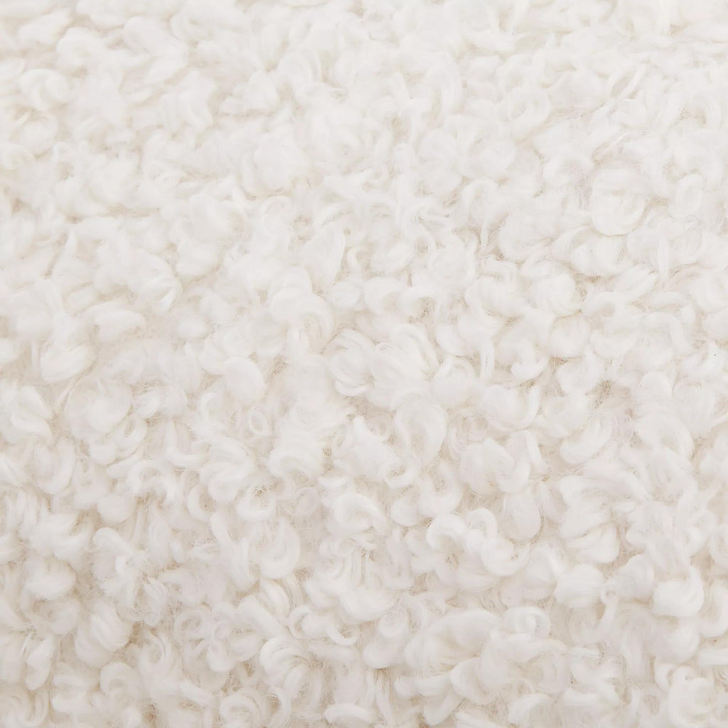 Off White Doodle Boucle Lumbar Throw Pillow