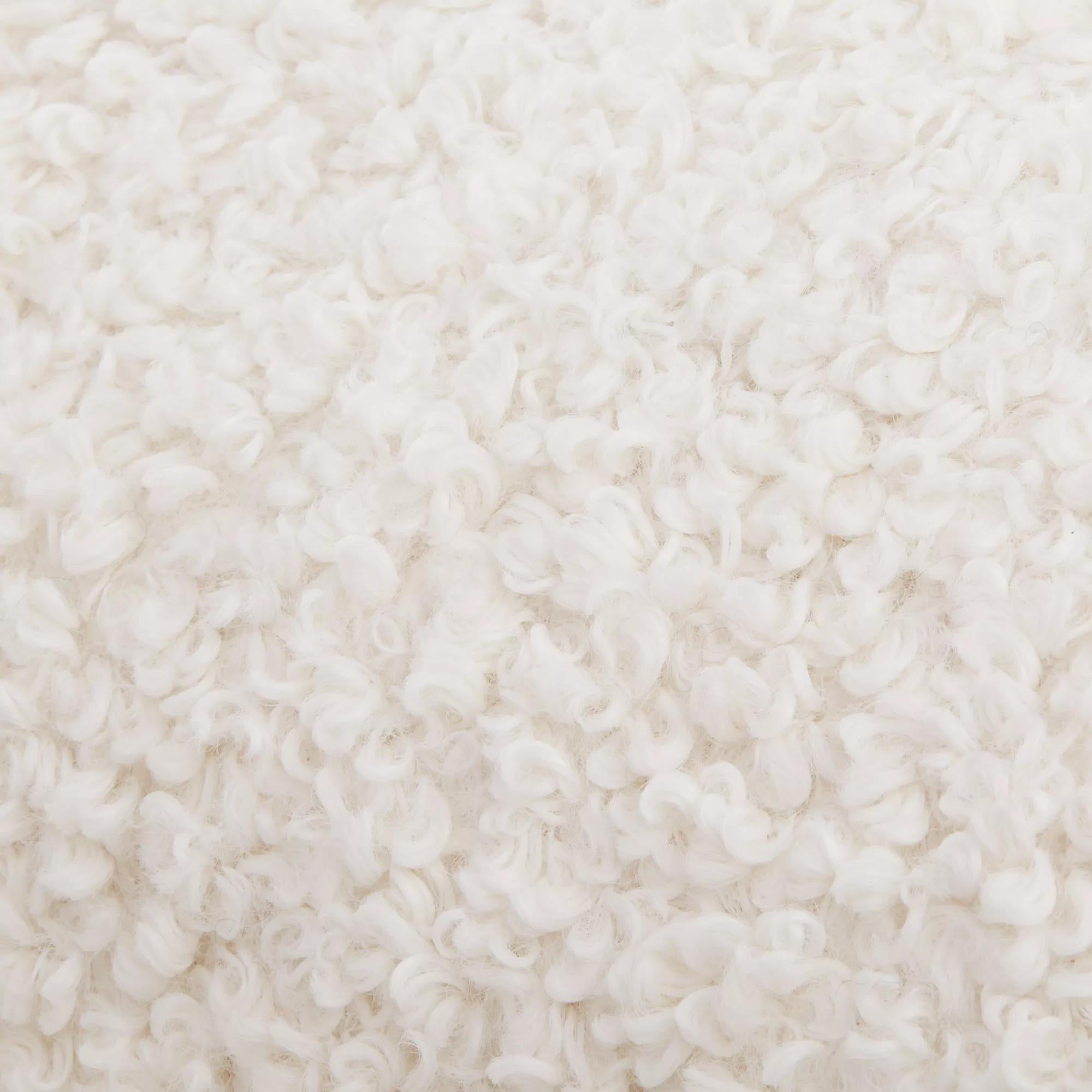 Off White Doodle Boucle Lumbar Throw Pillow