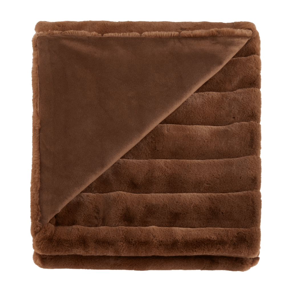 Rust Cougar Faux Fur Throw