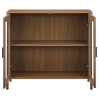 Wooden Veneer Buffet with Glass Doors