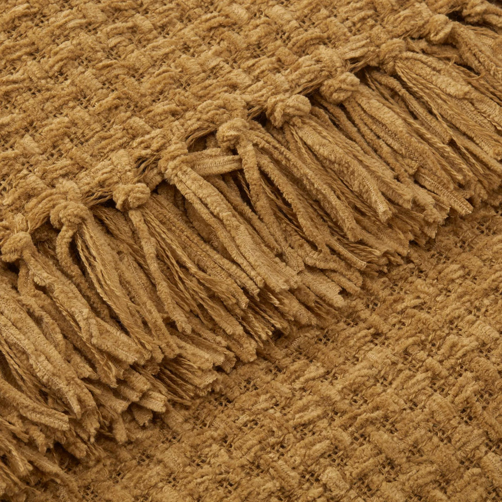 Ochre Basic Chenille Knit Throw