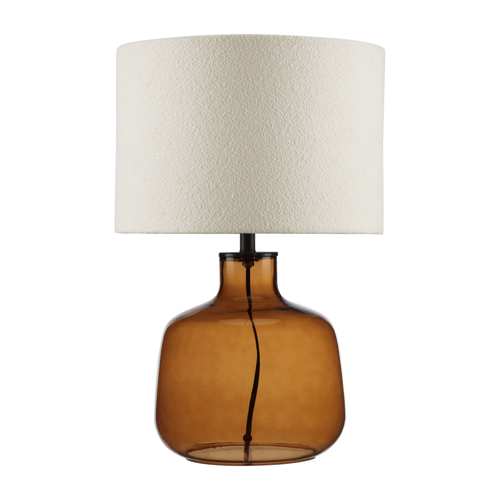 Cognac Transparent Glass Table Lamp with Shade
