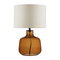 Cognac Transparent Glass Table Lamp with Shade