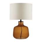 Cognac Transparent Glass Table Lamp with Shade
