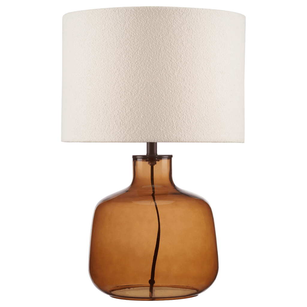 Cognac Transparent Glass Table Lamp with Shade