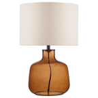 Cognac Transparent Glass Table Lamp with Shade