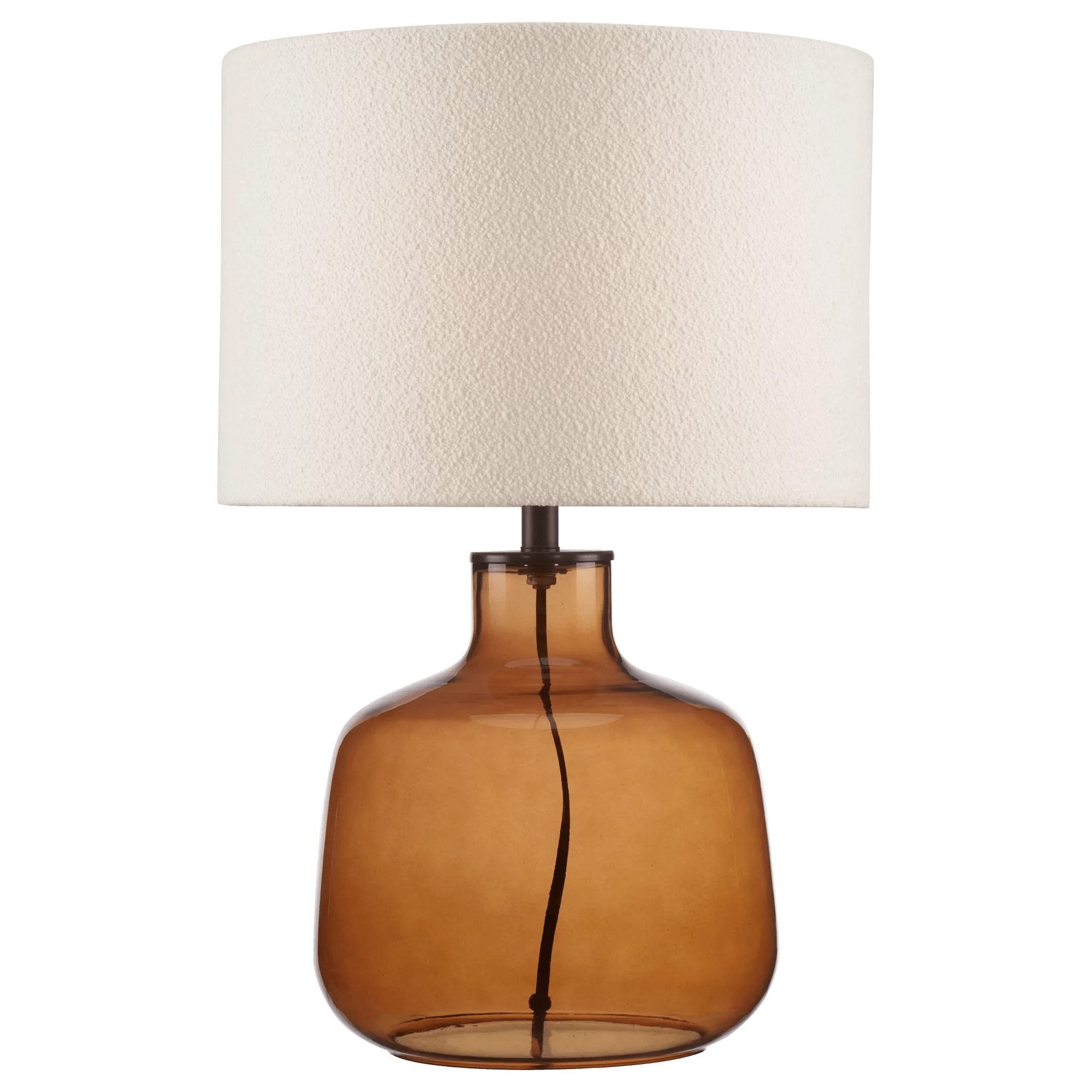 Cognac Transparent Glass Table Lamp with Shade