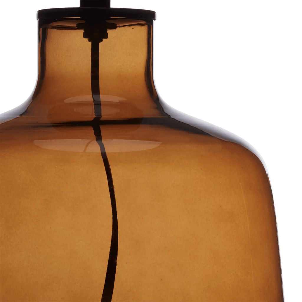 Cognac Transparent Glass Table Lamp with Shade