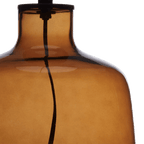 Cognac Transparent Glass Table Lamp with Shade