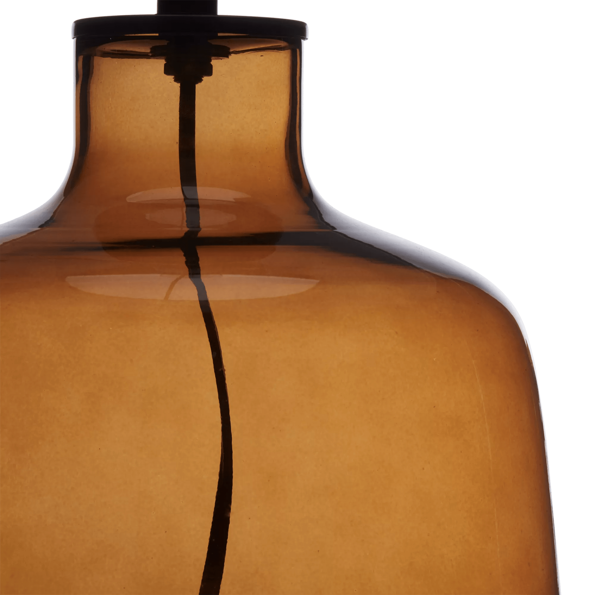 Cognac Transparent Glass Table Lamp with Shade