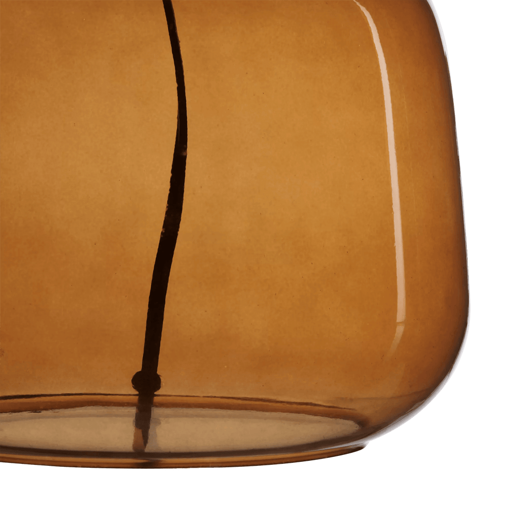 Cognac Transparent Glass Table Lamp with Shade