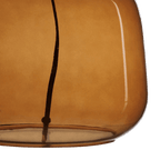 Cognac Transparent Glass Table Lamp with Shade