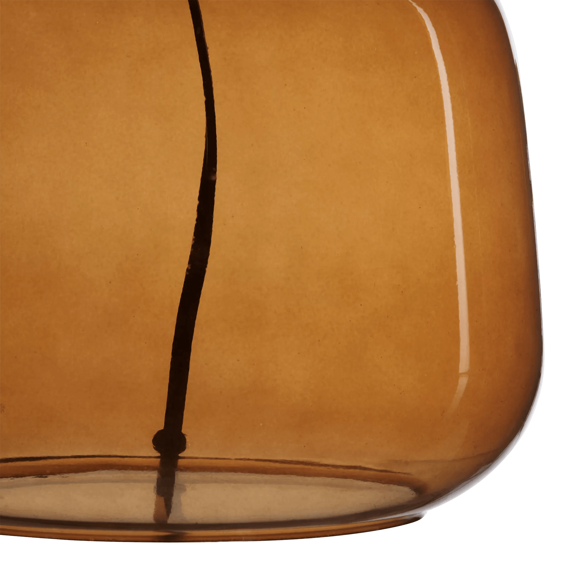 Cognac Transparent Glass Table Lamp with Shade