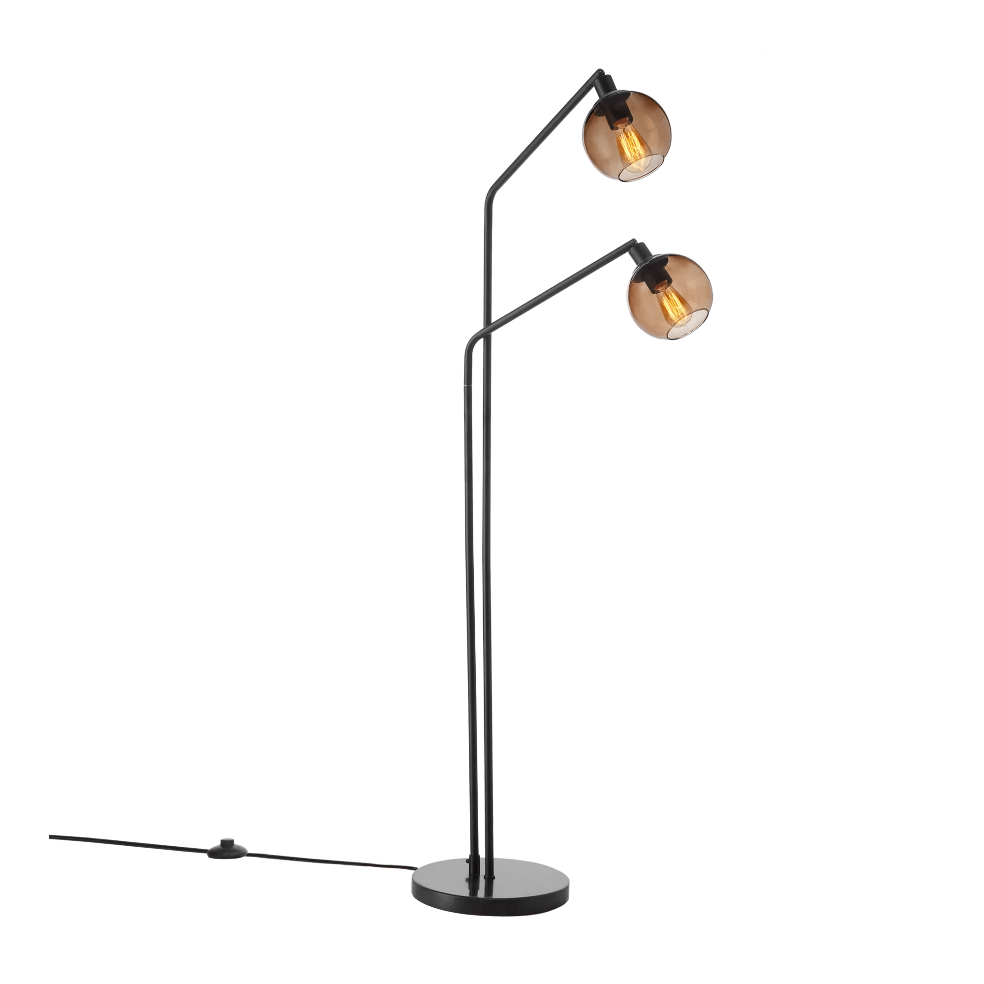 2-Head Glass Floor Lamp