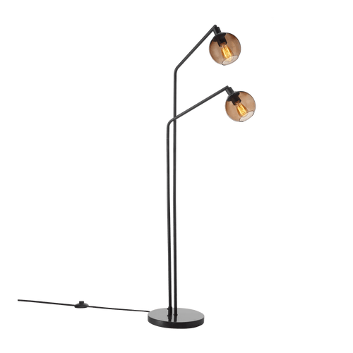 2-Head Glass Floor Lamp