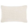 White Cory Chenille Decorative Lumbar Pillow