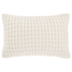 White Cory Chenille Decorative Lumbar Pillow