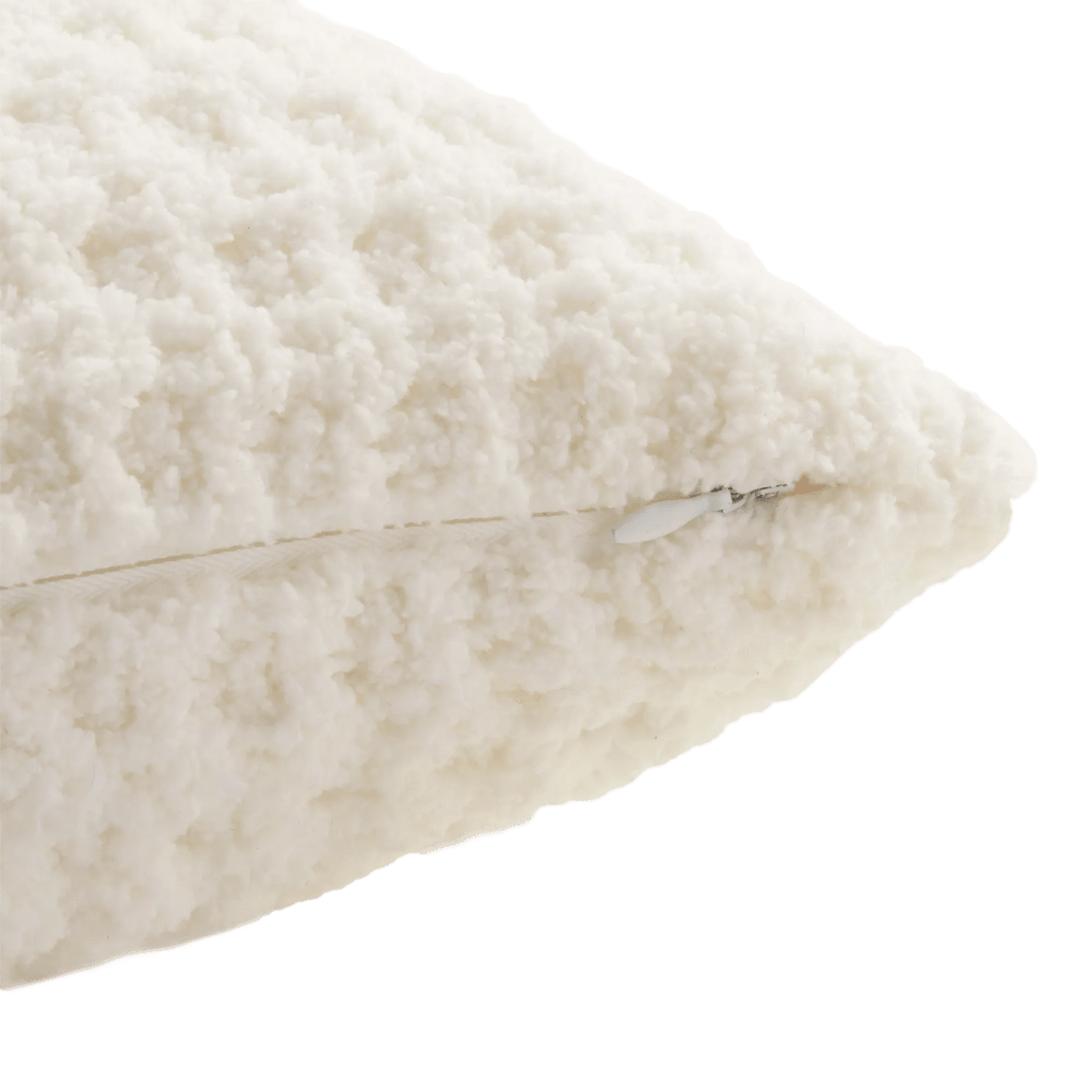 White Cory Chenille Decorative Lumbar Pillow
