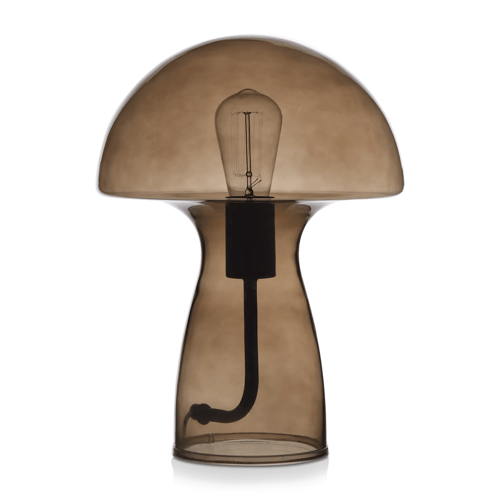 Brown Glass Mushroom Table Lamp