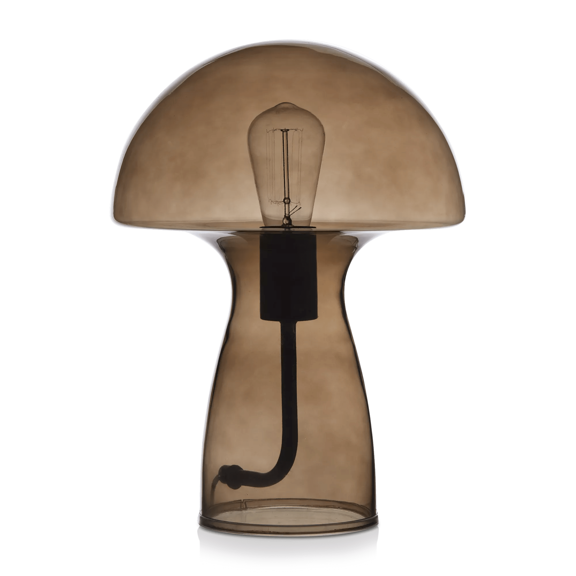 Brown Glass Mushroom Table Lamp