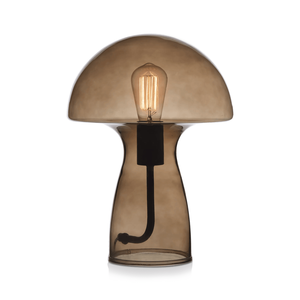 Brown Glass Mushroom Table Lamp