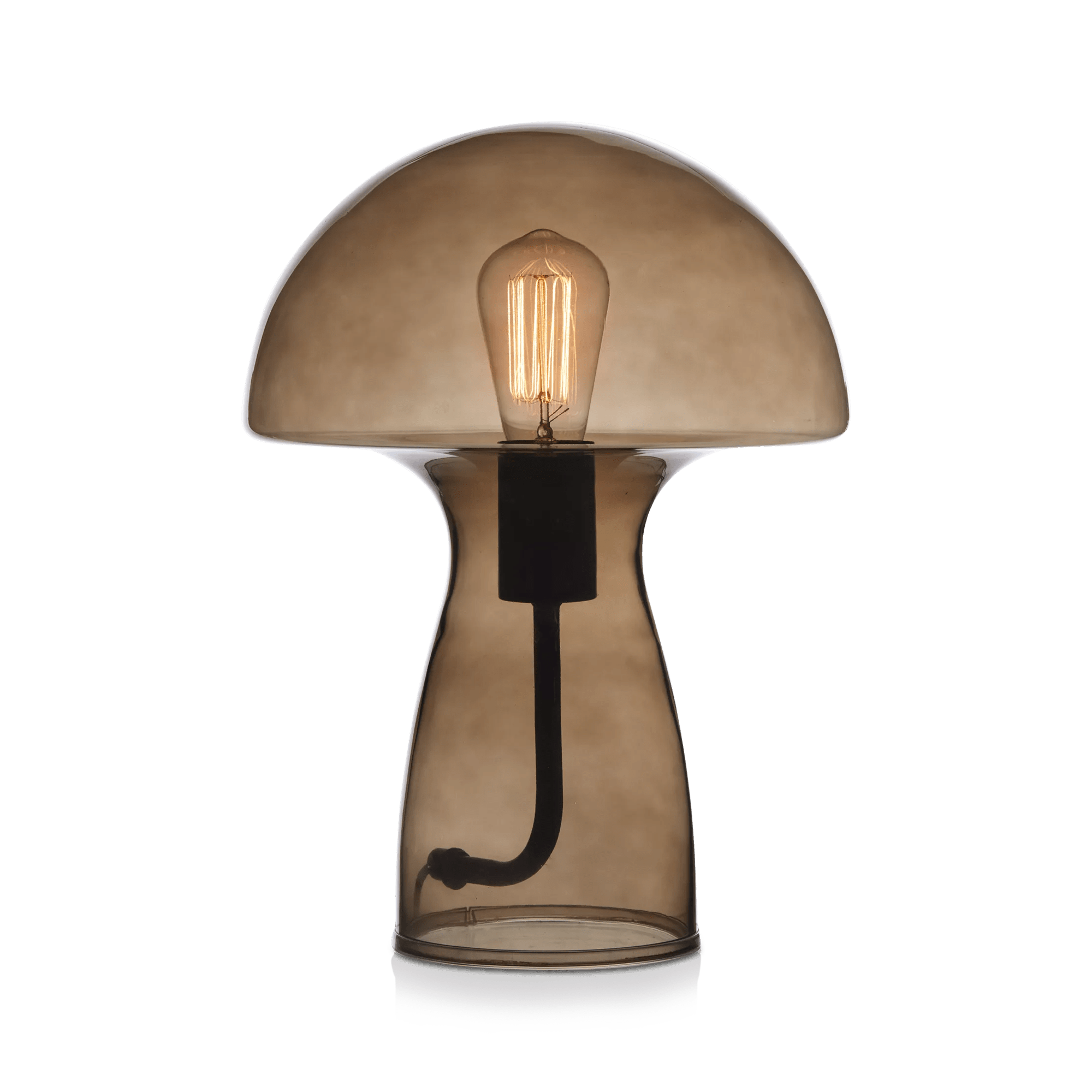 Brown Glass Mushroom Table Lamp