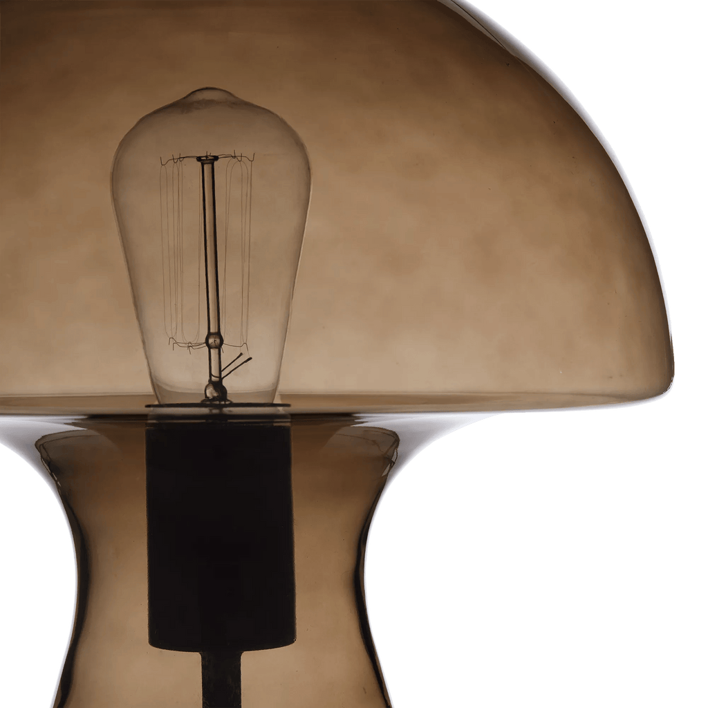 Brown Glass Mushroom Table Lamp