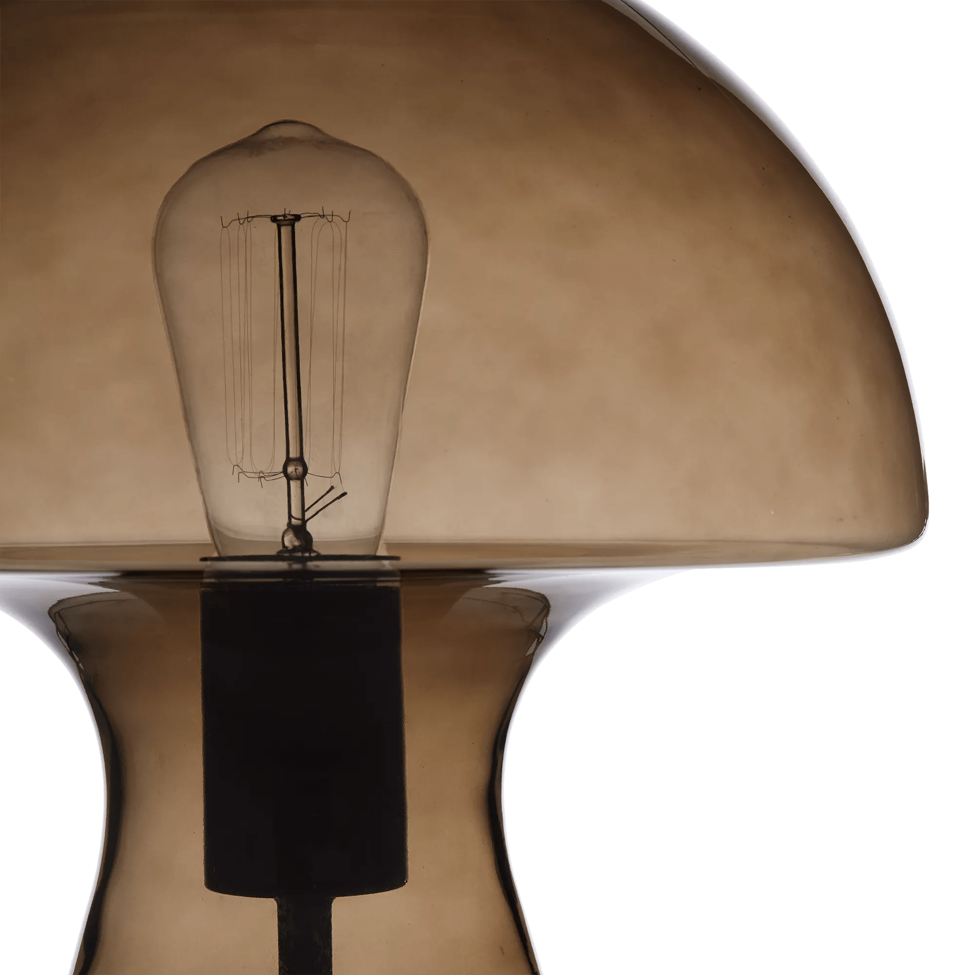 Brown Glass Mushroom Table Lamp