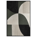 Green Color Block Abstract Framed Art