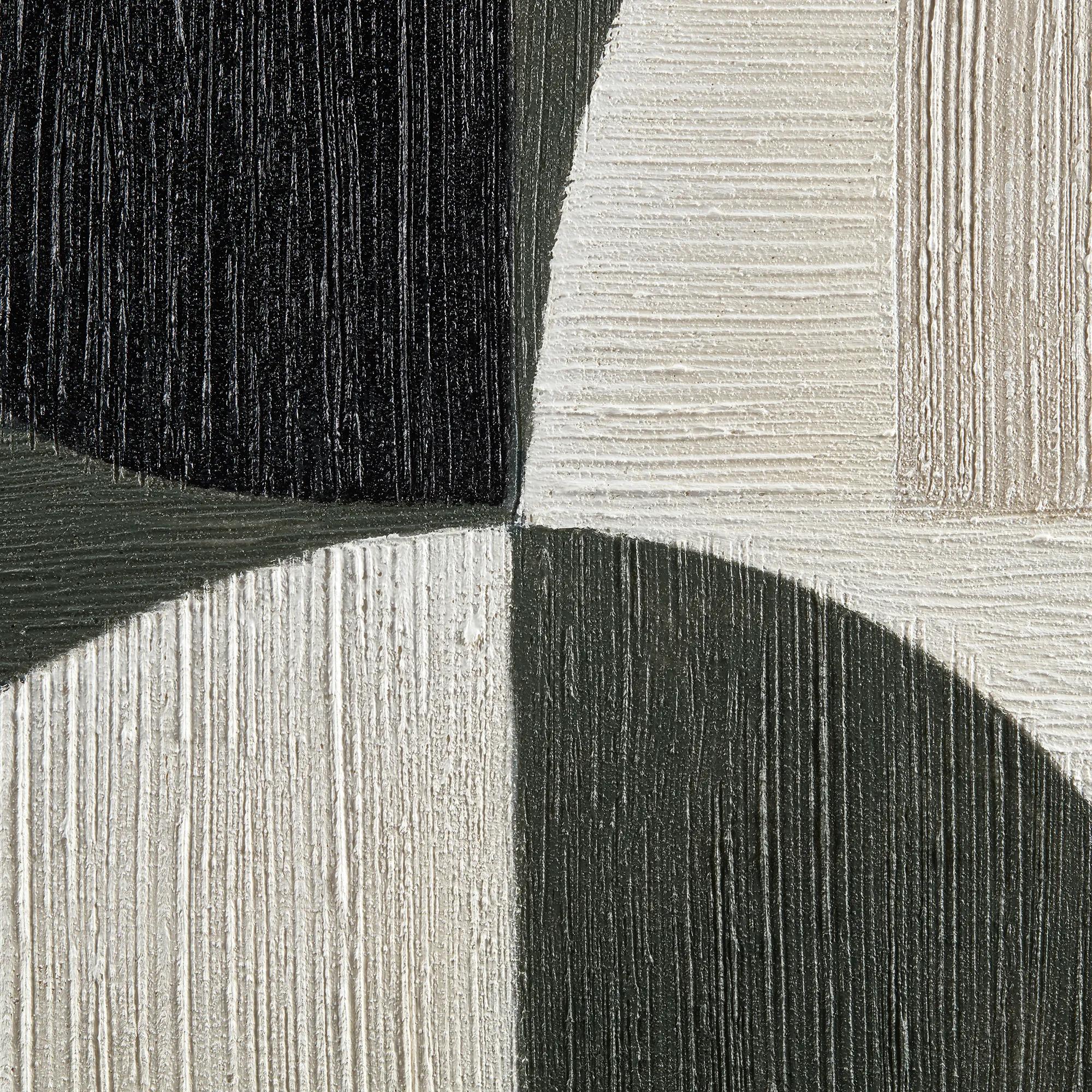 Green Color Block Abstract Framed Art