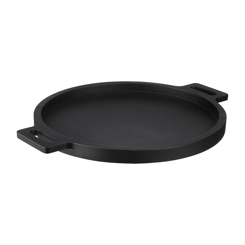 Wood Round Tray with Handles