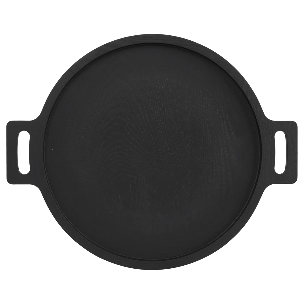 Wood Round Tray with Handles