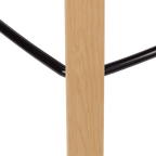 Black Plastic and Wood Metal Veneer Counter Stool