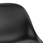 Black Plastic and Wood Metal Veneer Counter Stool