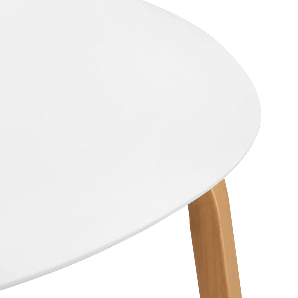 White Plastic and Wood Metal Veneer Counter Stool