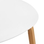 White Plastic and Wood Metal Veneer Counter Stool