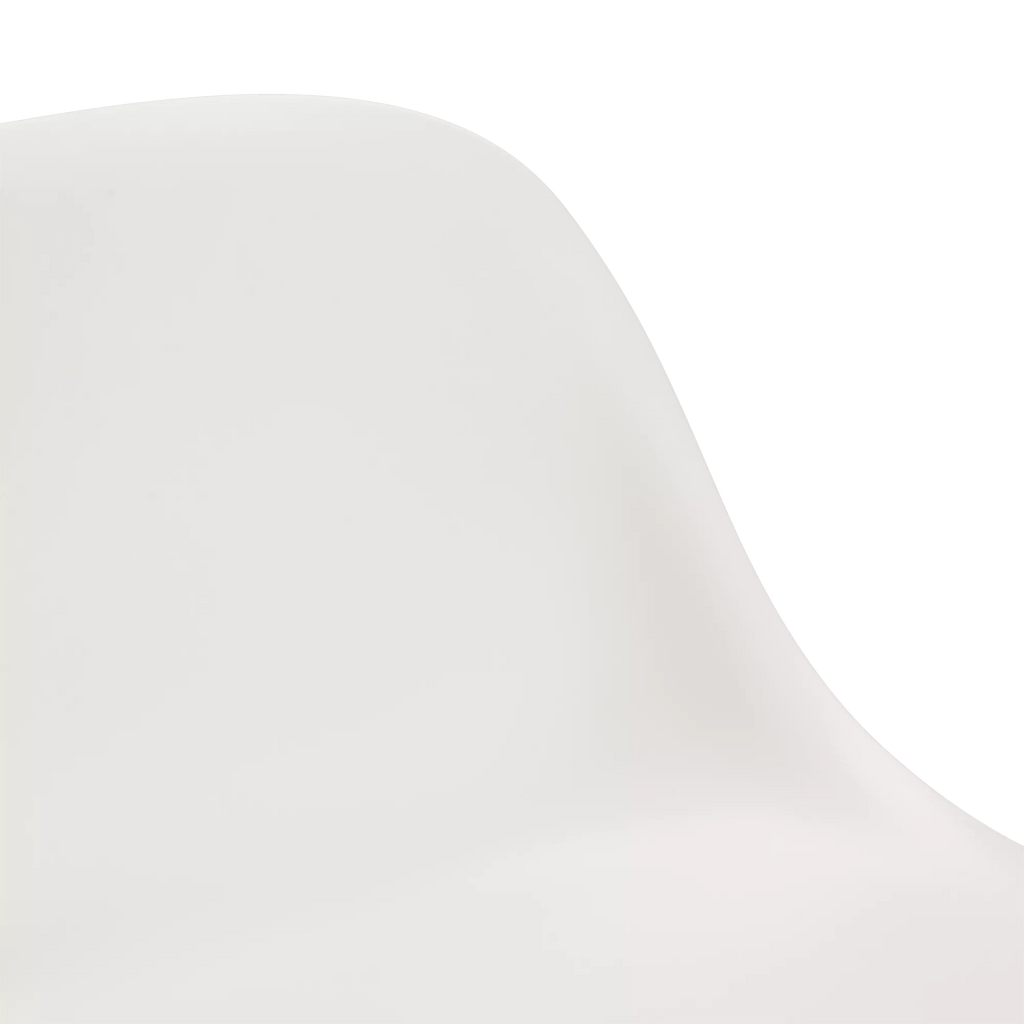 White Plastic and Wood Metal Veneer Counter Stool