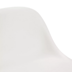 White Plastic and Wood Metal Veneer Counter Stool