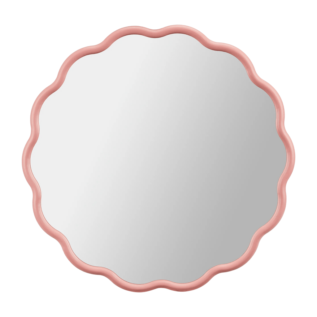 Pink Scalloped Mirror