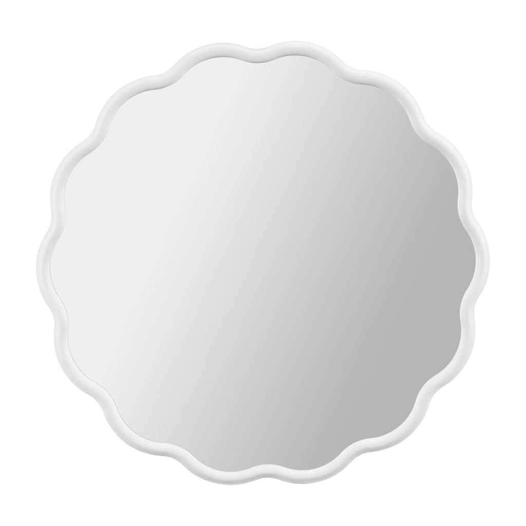 White Scalloped Mirror