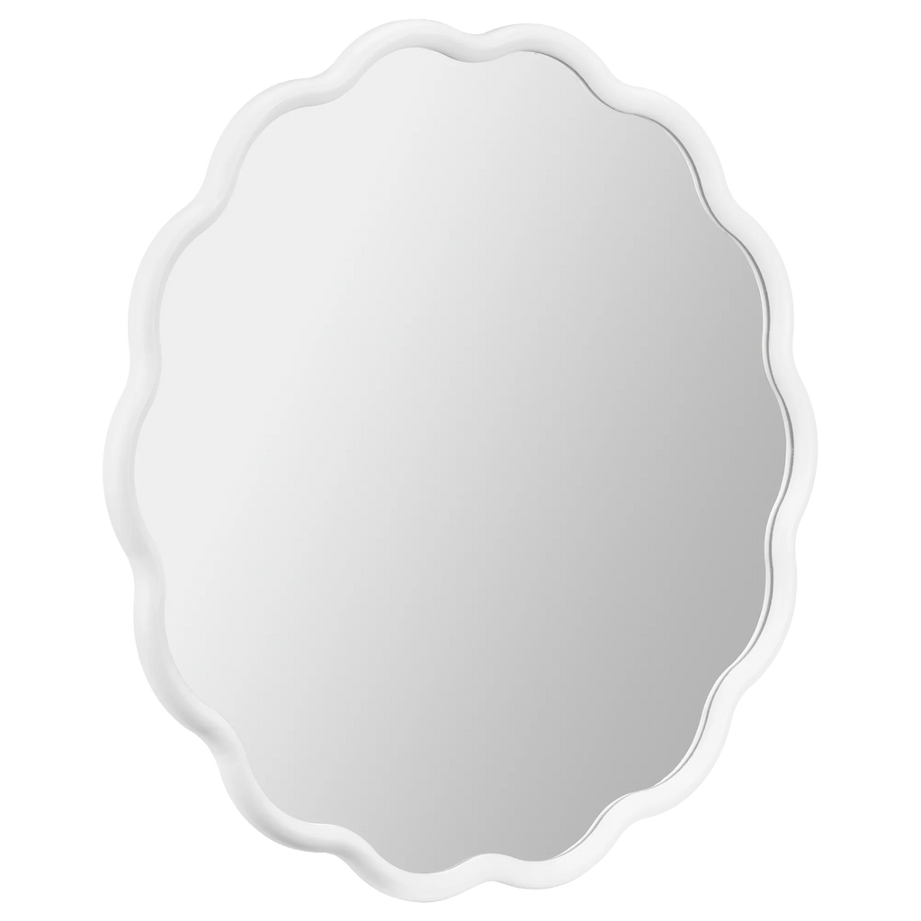 White Scalloped Mirror