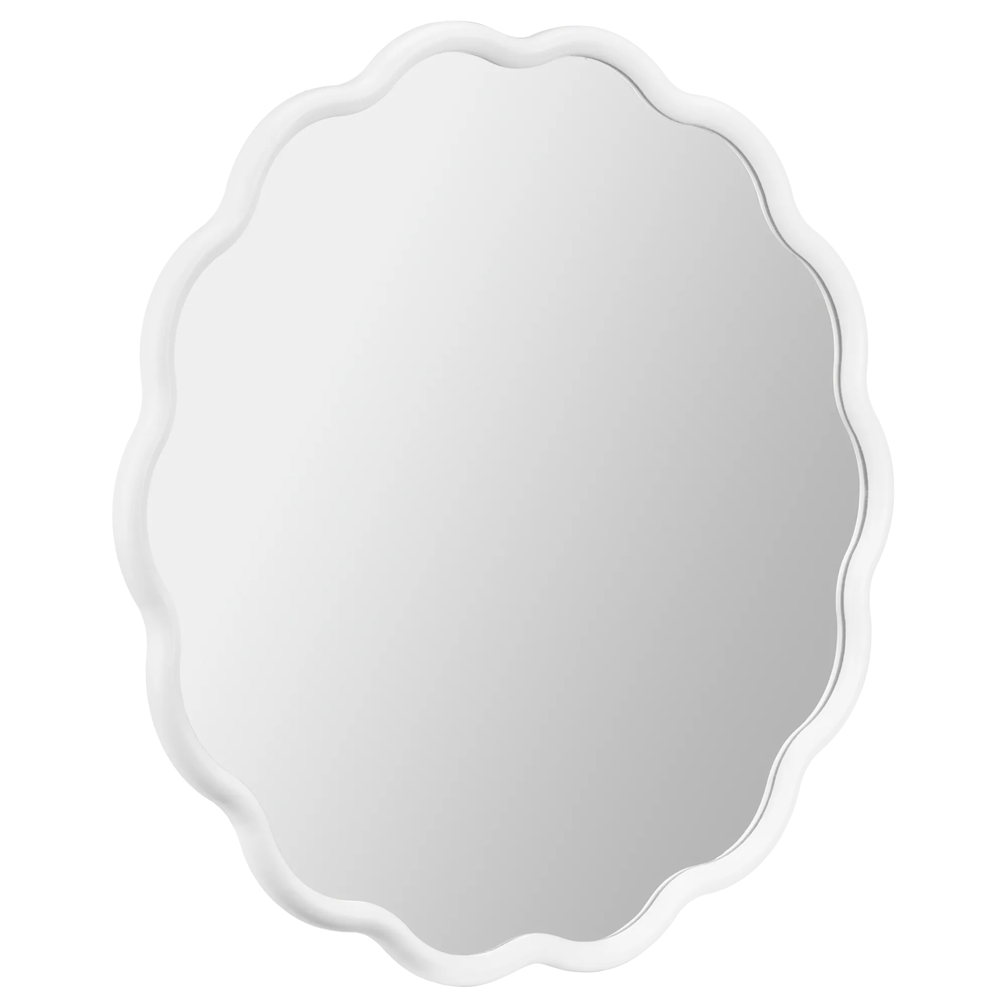 White Scalloped Mirror