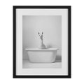 LLama in Bathtub Printed Framed Canvas