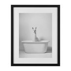 LLama in Bathtub Printed Framed Canvas