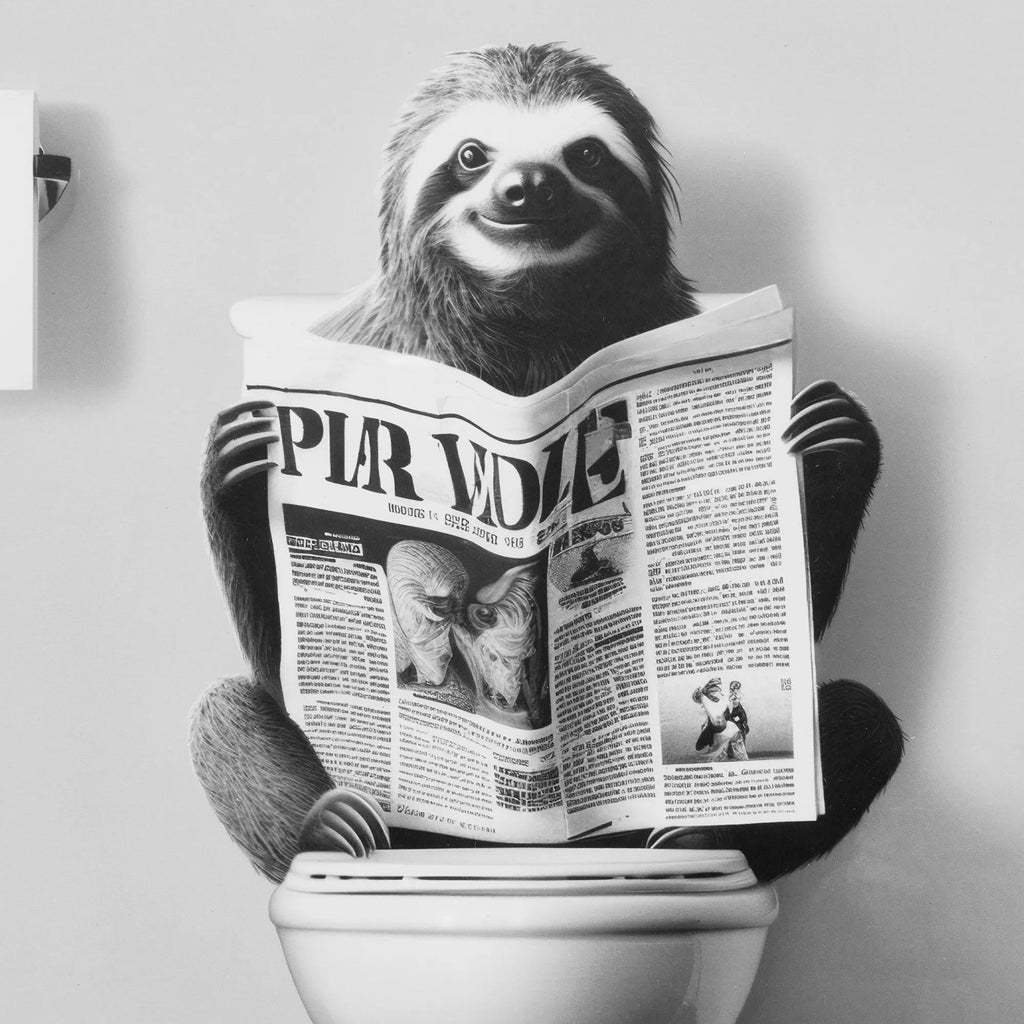 Sloth Reading Framed Art