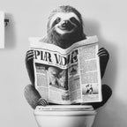 Sloth Reading Framed Art